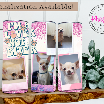 Paw-some Memories 20oz Personalized  Dog Lover Photo Frame Tumbler with Straw