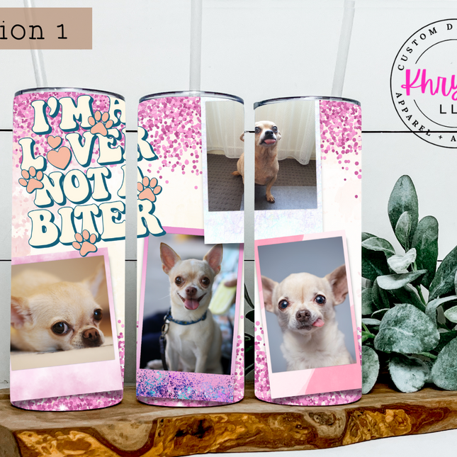 Paw-some Memories 20oz Personalized  Dog Lover Photo Frame Tumbler with Straw