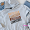 Ash Gildan hoodie with bold stacked bar Educated Motivated Elevated Melanated print.