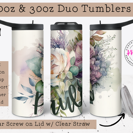 Enchanted Bouquet 20oz Tumbler with Straw