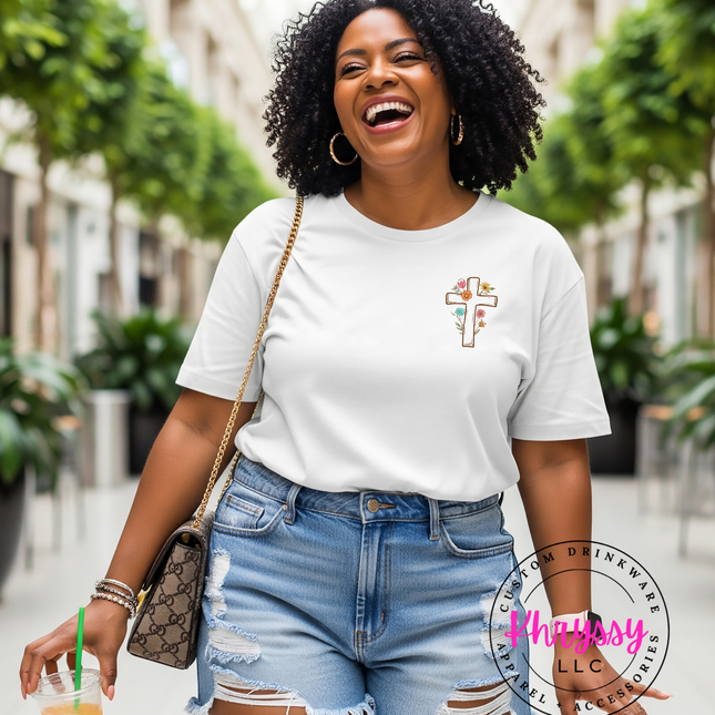 Even in the Chaos His Grace Still Finds Me floral frame faith design