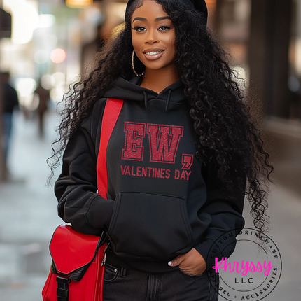 Ew Valentines Day Shirt | Sarcastic Anti-Valentine's Day Tee | Funny February T-Shirt | Distressed Graphic Tee for Women | Single on Vday Apparel