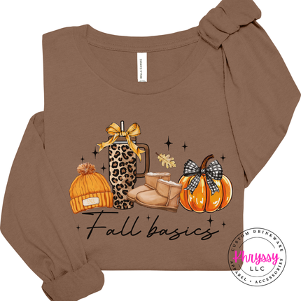 Vintage brown long sleeve with a cute autumn lifestyle design.
