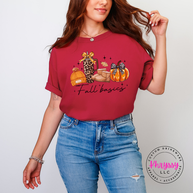 Soft Chili pigment-dyed tee featuring a cozy autumn essentials design.