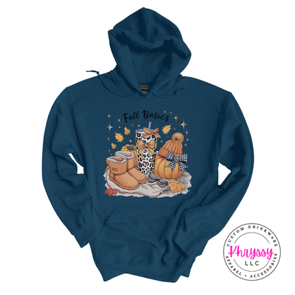 Legion blue pullover hoodie with a leopard tumbler design.