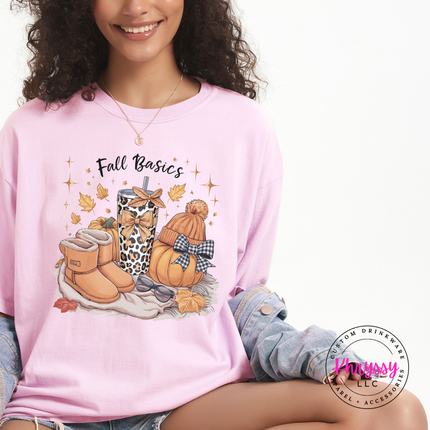 Blossom tee with the Fall Basics cozy blanket graphic