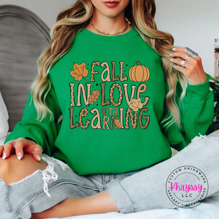 Fall In Love With Learning Crewneck Sweatshirt