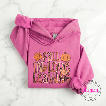 Azalea hoodie with the fall teacher pumpkin and leaves design