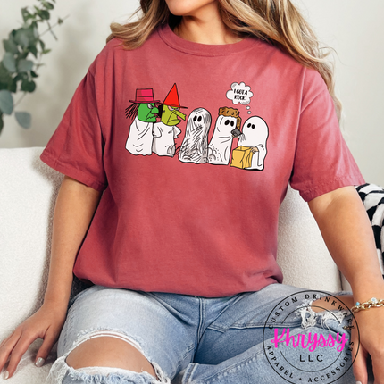 Retro Halloween Ghost Parody T-Shirt | Cute Cartoon Spooky Tee | Unisex Halloween Humor Shirt