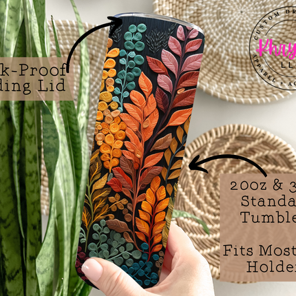 Autumn Elegance Fall Leaf 20oz Tumbler with Straw