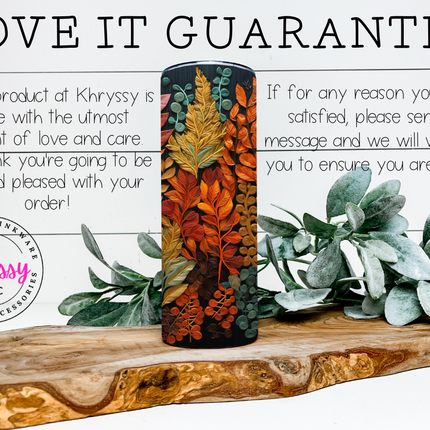 Autumn Elegance Fall Leaf 20oz Tumbler with Straw