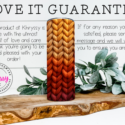 Fall Faux Knit 20oz Tumbler with Straw