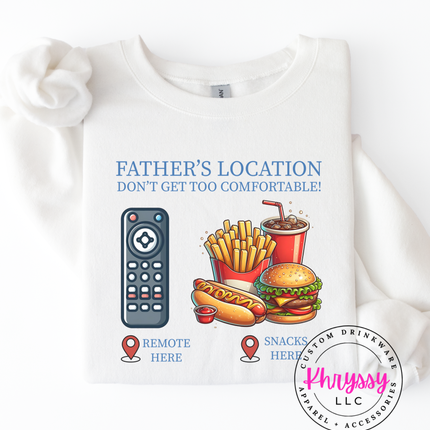 Father’s Location Remote And Snacks — Don’t Get Too Comfortable