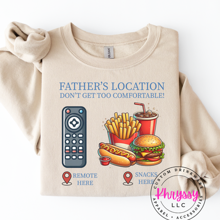 Father’s Location Remote And Snacks — Don’t Get Too Comfortable