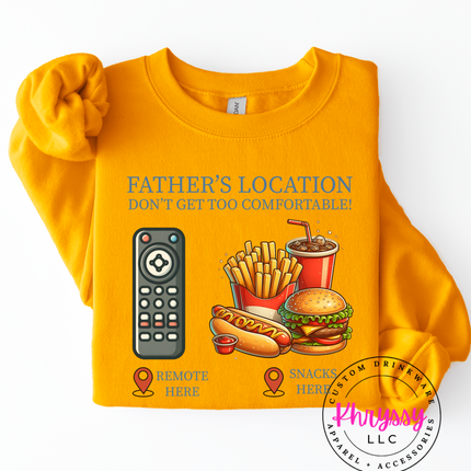 Father’s Location Remote And Snacks — Don’t Get Too Comfortable