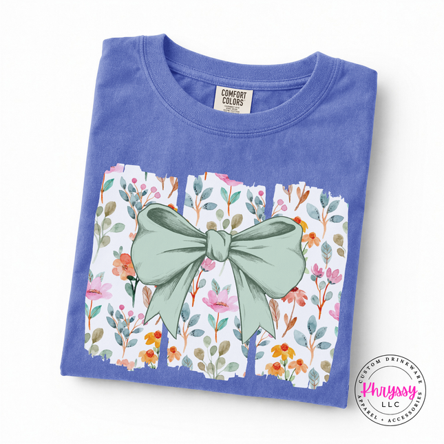 Floral Bow Watercolor Tee | Feminine Statement Women's Tee