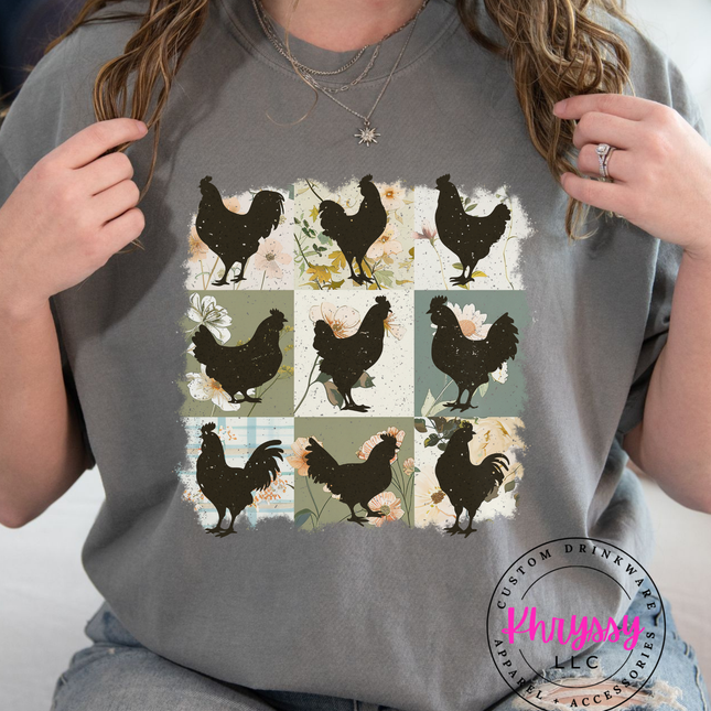 Crazy Chicken Lady — Floral Farmhouse Statement