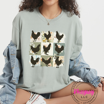 Crazy Chicken Lady — Floral Farmhouse Statement