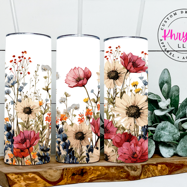Blossom Breeze Floral 20oz Tumbler with Straw