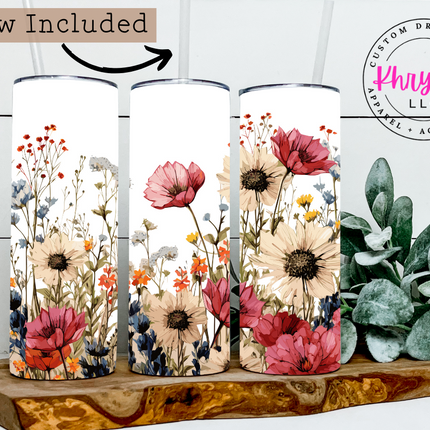 Blossom Breeze Floral 20oz Tumbler with Straw