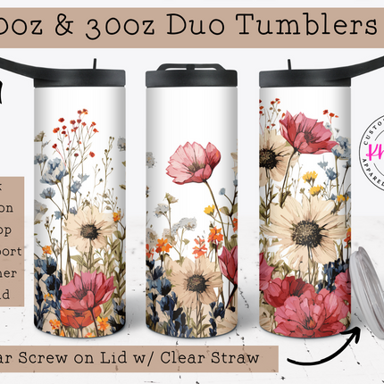 Blossom Breeze Floral 20oz Tumbler with Straw