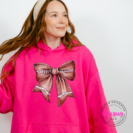 Football Lace Bow Pullover Hoodie