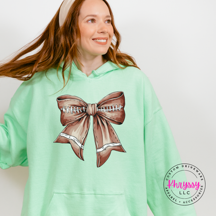 Football Lace Bow Pullover Hoodie