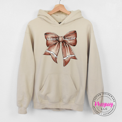 Sand hoodie with the cute football lace bow graphic