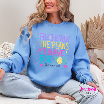 Carolina Blue hoodie printed with the bright for I know the plans verse