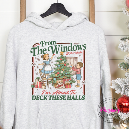 Ash hoodie with the From The Windows To The Walls Christmas graphic