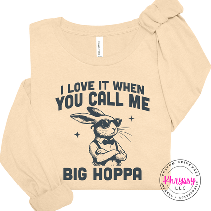Soft Cream long sleeve tee with the funny big hoppa bunny design