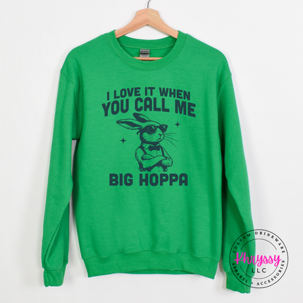 Irish Green crewneck sweatshirt with the cool bunny with a bow tie graphic