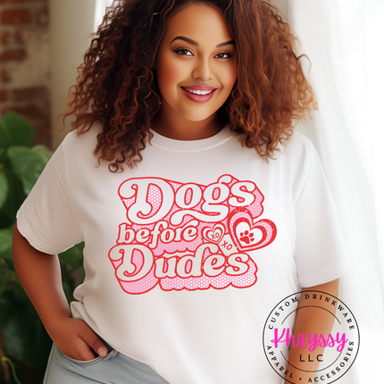Dogs Before Dudes Graphic Tee | Funny Oversized T-Shirt | Casual Dog Lover Shirt