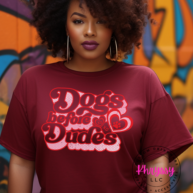 Dogs Before Dudes Graphic Tee | Funny Oversized T-Shirt | Casual Dog Lover Shirt
