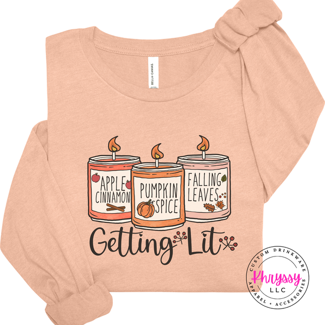 Soft Cream Long sleeve tee with a Getting Lit design.