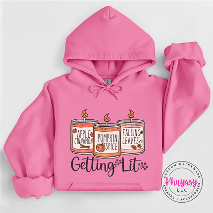 Getting Lit Fall Candles Pullover Hoodie