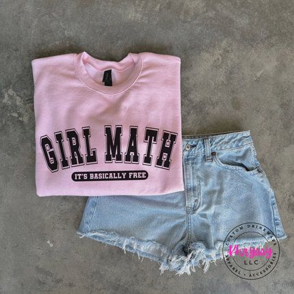 Woman wearing a Blossom tee with the Girl Math graphic design.