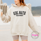 Sand hoodie flat lay with the black Girl Math text graphic.