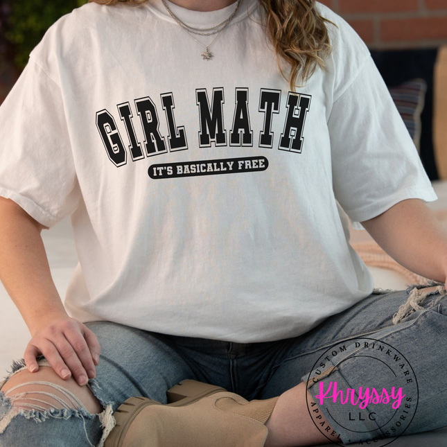 Witty Girl Math Life Hack Apparel Relatable Humor Financial Fun Essential Playful Budgeting Logic Comfort Piece