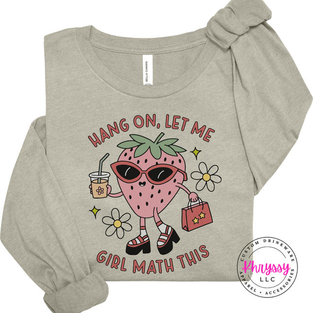 Funny retro strawberry graphic tee in Heather Stone, soft everyday layer.