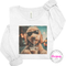 Ash long sleeve t-shirt with a graphic of a dog wearing sunglasses and holding a drink, branded 'Phrysy'.