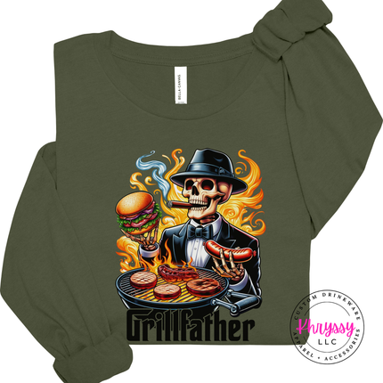 Grillfather Skeleton BBQ Grill Master Long Sleeve