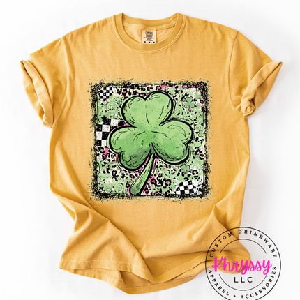 Grunge Shamrock Clover Top