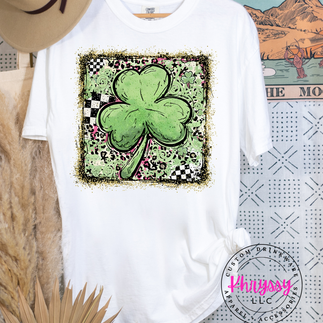 Grunge Shamrock Clover Top