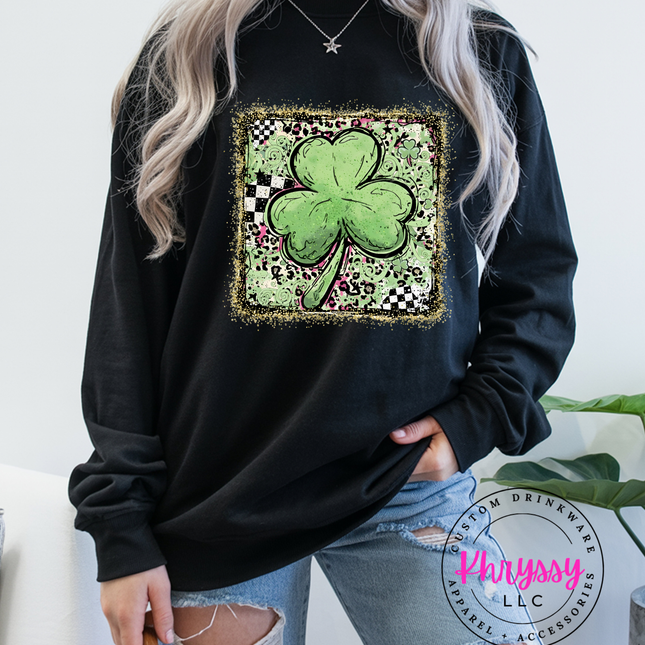 Grunge Shamrock Clover Top