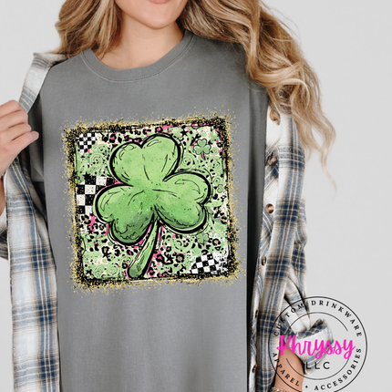 Grunge Shamrock Clover Top