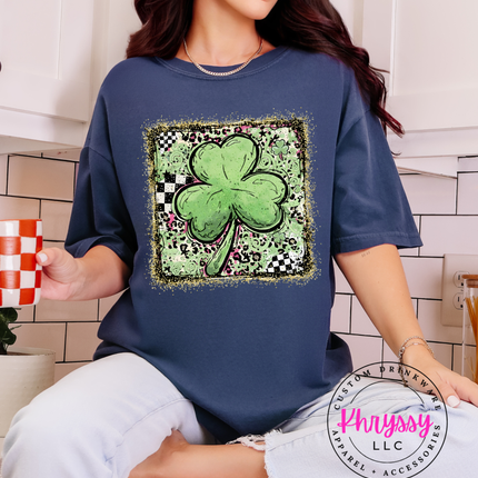 Grunge Shamrock Clover Top