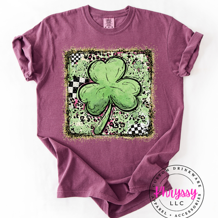 Grunge Shamrock Clover Top