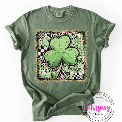 Grunge Shamrock Clover Top