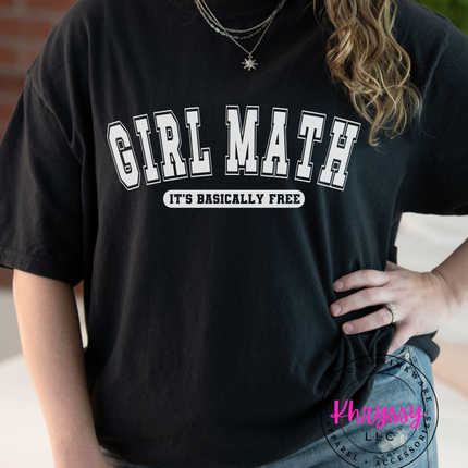 Witty Girl Math Life Hack Apparel Relatable Humor Financial Fun Essential Playful Budgeting Logic Comfort Piece